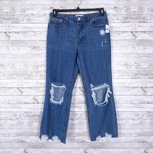 Vanilla Star Cropped Jeans Sz 7 Relaxed Straight Buttonfly 146A